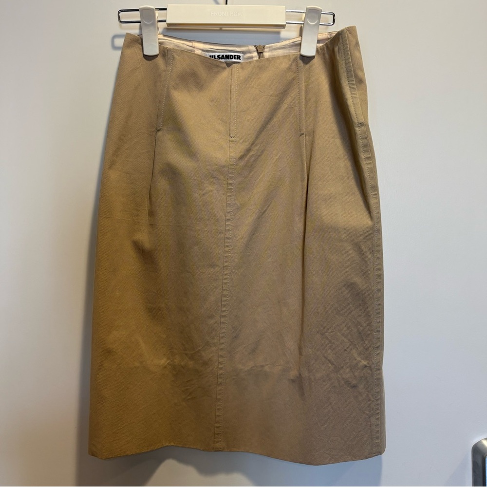 Jil Sander Beige Midi Skirt